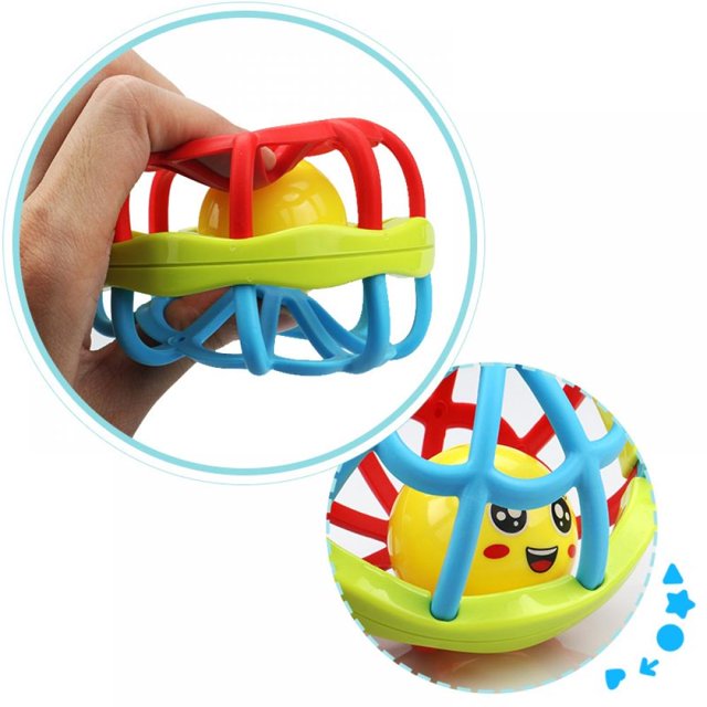 Baby Plastic Soothing Rattle Toy for Newborn Baby 0-6 Month, Early Education Puzzle Hand Ball Get Children's Attention