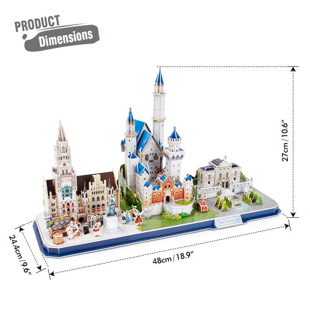 CubicFun CityLine Bavaria Landmarks Collection 3D Puzzle 178 Pieces