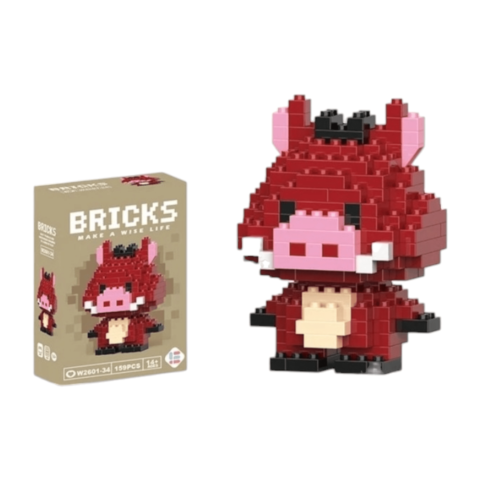 Disney Anime Princess Building Blocks W2601-34 mini Action toy Figures Blocks - Pumbaa - 159 Pieces