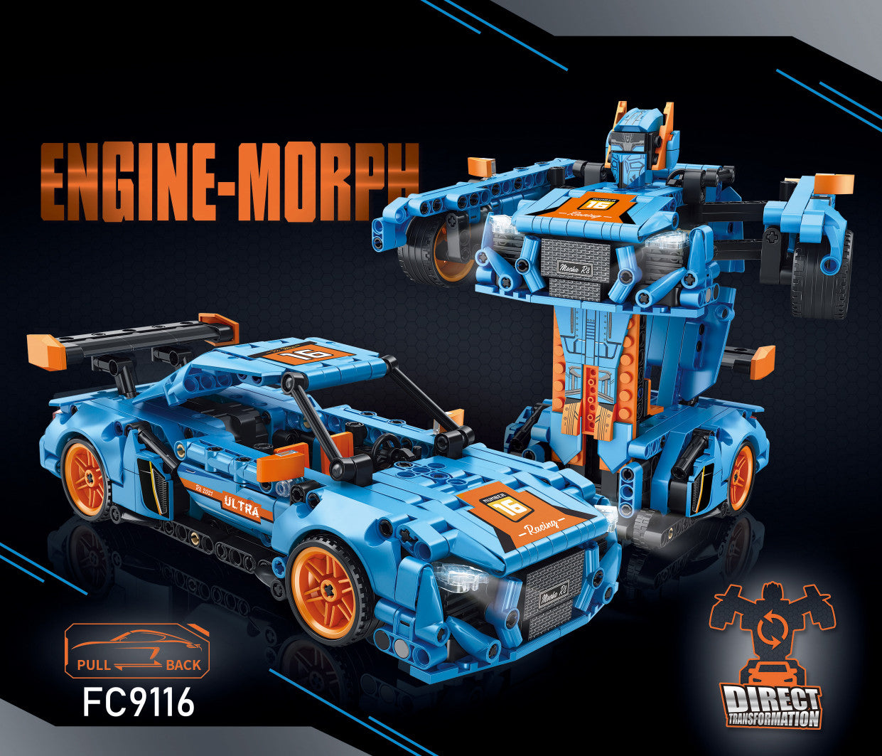 Construction Forage FC9116 Car+Robot 2in1 611 pcs 6+