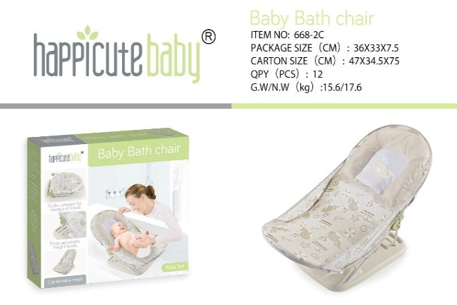 Baby Bath Chair with Head Pillow – White