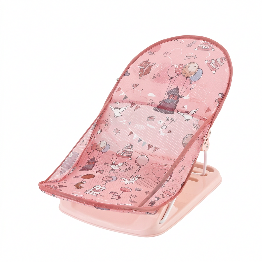 Pink Whimsical Balloon Baby Foldable Bath Support Chair