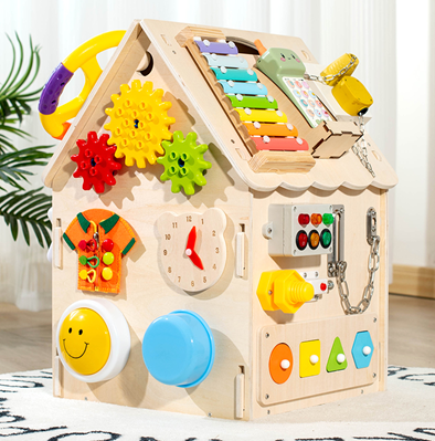 Wooden Activity House with Shape Sorting