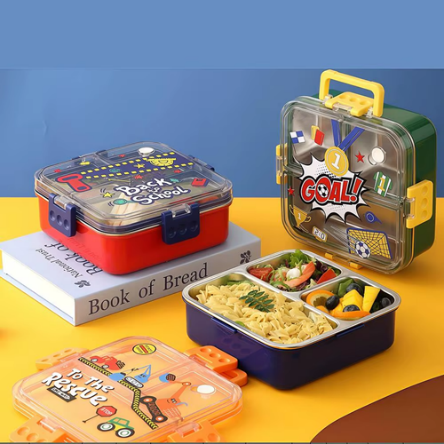 750ML HANDHELD BACKPACK SEALED SQUARE PLASTIC LUNCH BOX