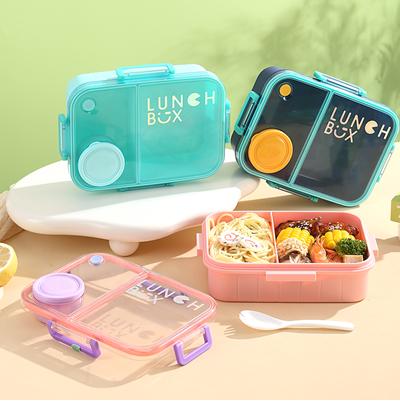 1200ML 3-COMPARTMENT LUNCH BOX+80ML SAUCE CUP+PP SPOON