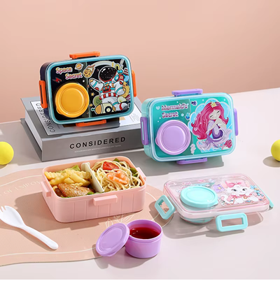 600ML LUNCH BOX+80ML SAUCE CUP+PP SPOON