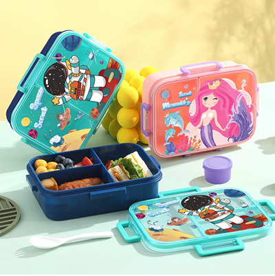 1200ML 3-COMPARTMENT PLASTIC LUNCH BOX+80ML SAUCE CUP