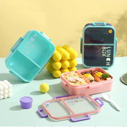 1200ML 2-COMPARTMENT PLASTIC LUNCH BOX+80ML SAUCE CUP
