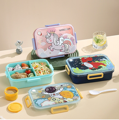 1.2L 3-COMPARTMENT LUNCH BOX+80ML SALAD CUP+PP SPOON