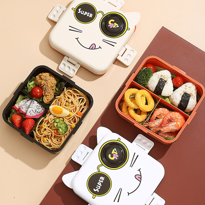1590ML+70ML SQUARE PLASTIC LUNCH BOX