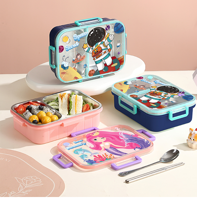 650ML STAINESS STEEL 2-COMPARTMENT LUNCH BOX
