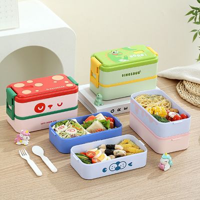 1600ML DOUBLE-LAYER TELESCOPIC BUCKLE SEALED LUNCH BOX (4 COLOR)