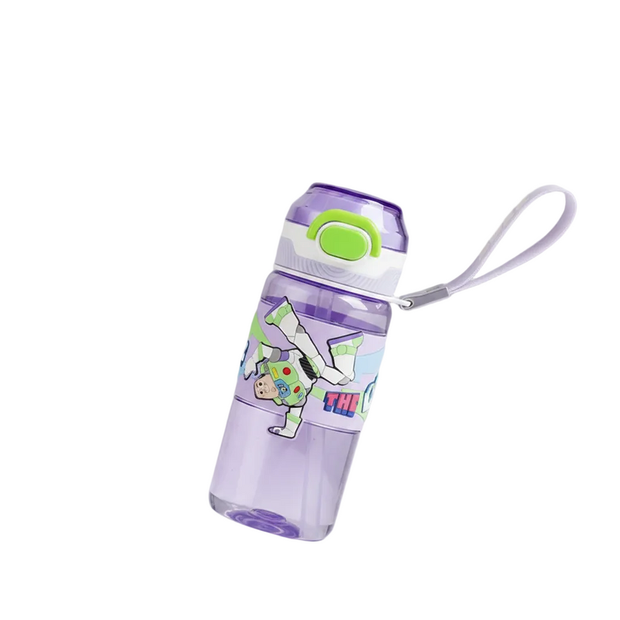 Disney Pixar Buzz Lightyear 530ml Sports Water Bottle with Flip Lid & Strap