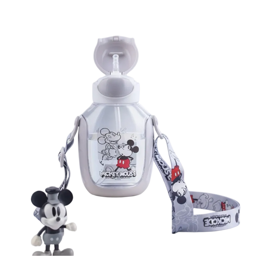 Disney Mickey Mouse 550ml Sippy Water Bottle with Shoulder Strap