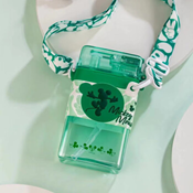 Disney Mickey Mouse 710ml Water Bottle with Straw & Wide Shoulder Strap (Green)