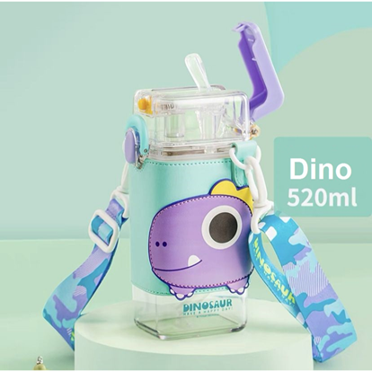 DINOSAUR-520ML STRAPS WATER BOTTLE
