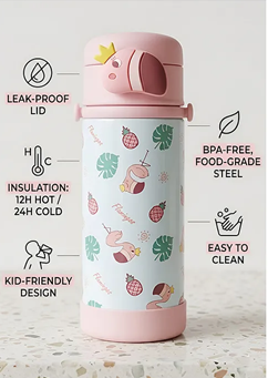 FLAMINGO-380ML SIPPY THERMAL CUP