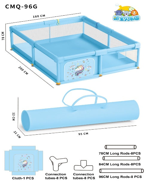 BABY CRAWLING MAT FENCE+60PCS BALL