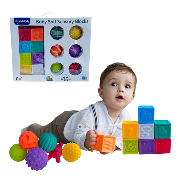 BABY SOFT RUBBER BUILDING BLOCK SET