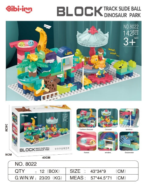 142PCS DINOSAUR BUILDING BLOCK BALL SLIDE