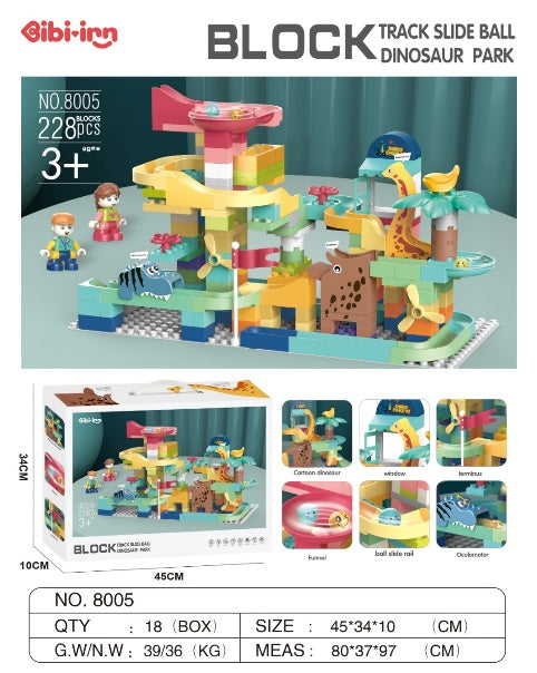 228PCS DINOSAUR BUILDING BLOCK BALL SLIDE