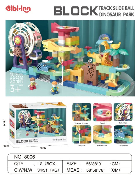 255PCS DINOSAUR BUILDING BLOCK BALL SLIDE