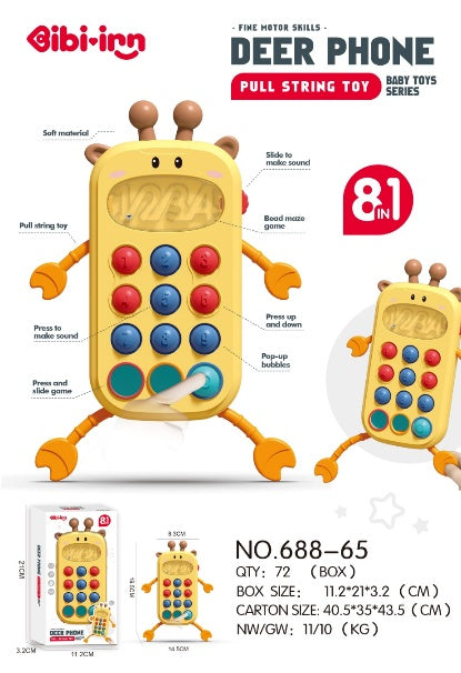 DEER PHONE PULL STRING TOY