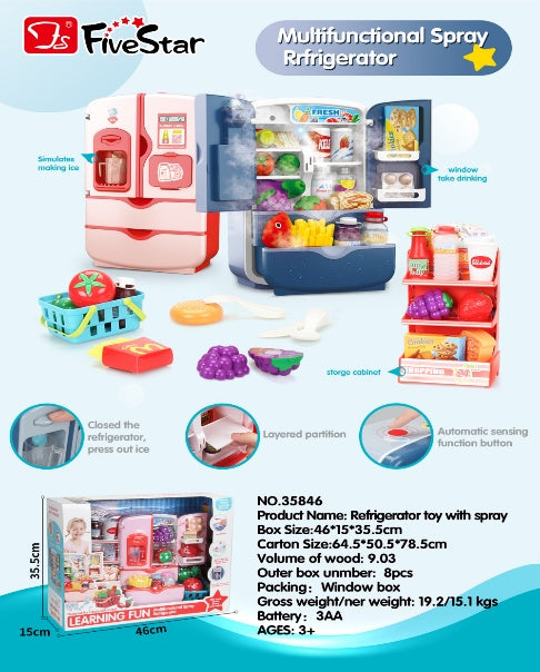 REFRIGERATOR WITH MIST SPRAY SET