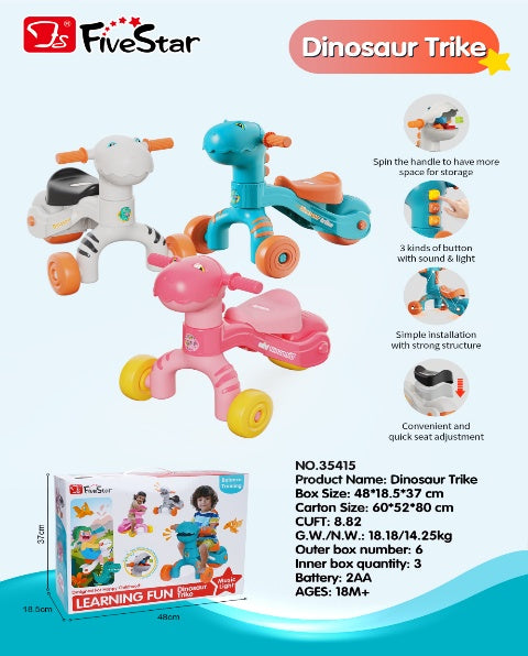 DINOSAUR SLIP WALKER(3 COLOR MIXED)