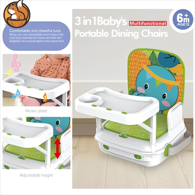 FOLDING HEIGHT-ADJUSTABLE DINING CHAIR