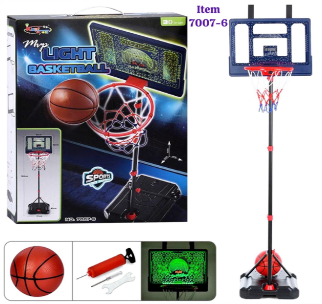 Acrylic Backboard Kids Basketball Stand with Lights