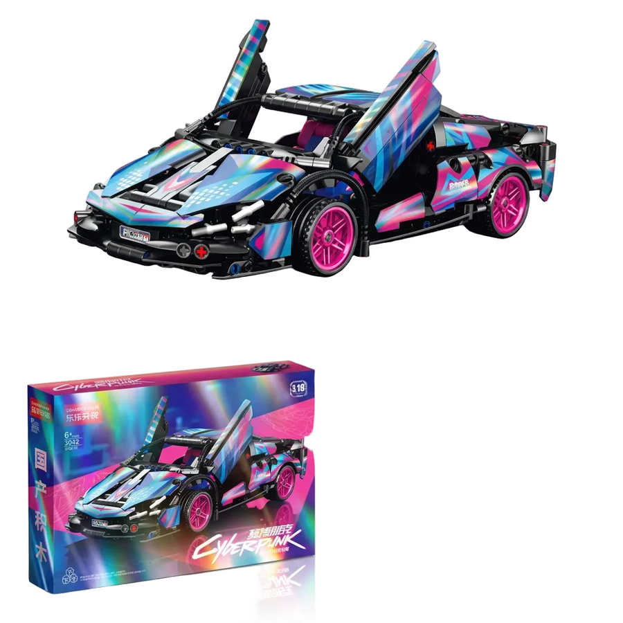 1:18 Scale Pull-Back Supercar Building Blocks Set (586 Pieces)