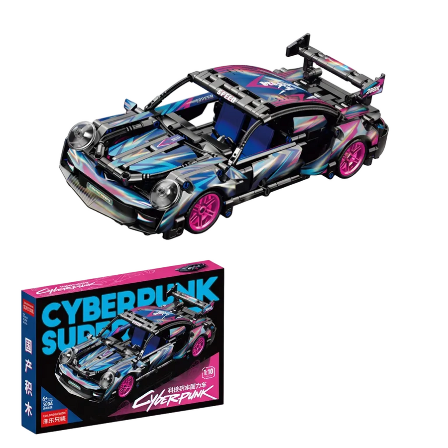 1:18 Scale Pull-Back Supercar Building Blocks Set (455 Pieces)