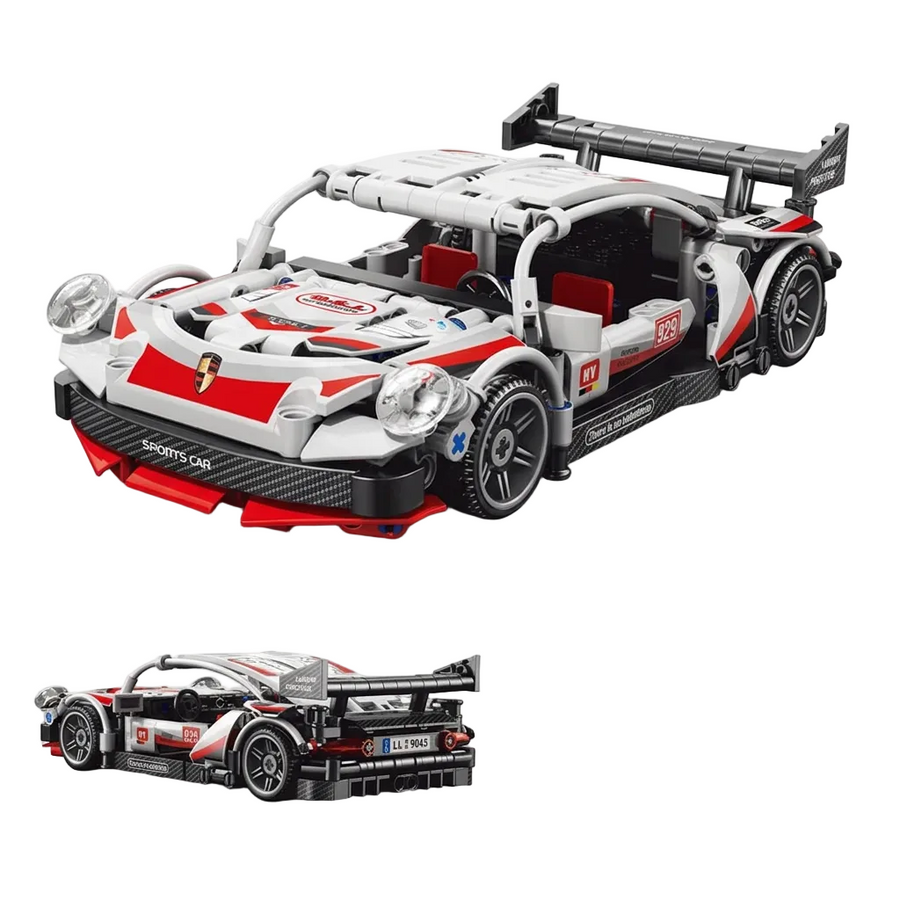 1:20 LELEBROTHER Speed White Racing Sports Car Building Set (372 Pieces)