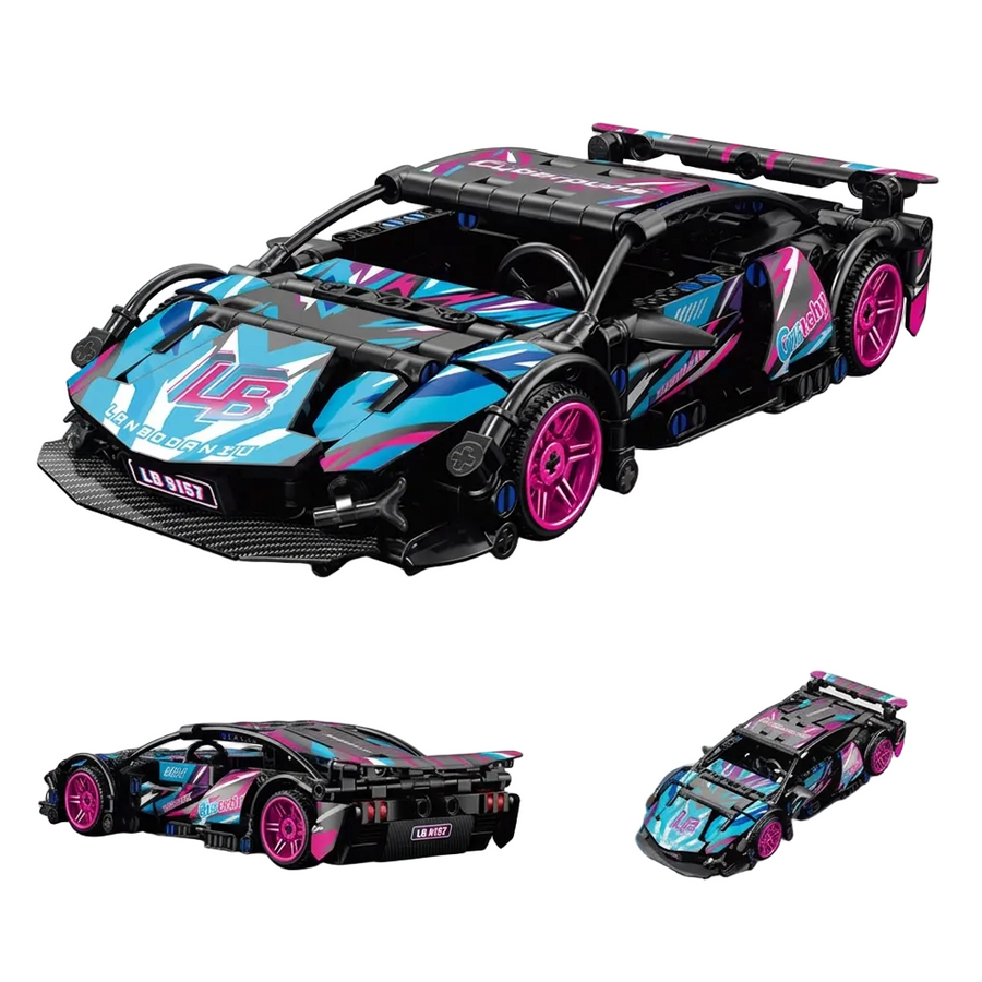 1:20 LELEBROTHER Speed Racing Sports Car Building Set (385 Pieces)