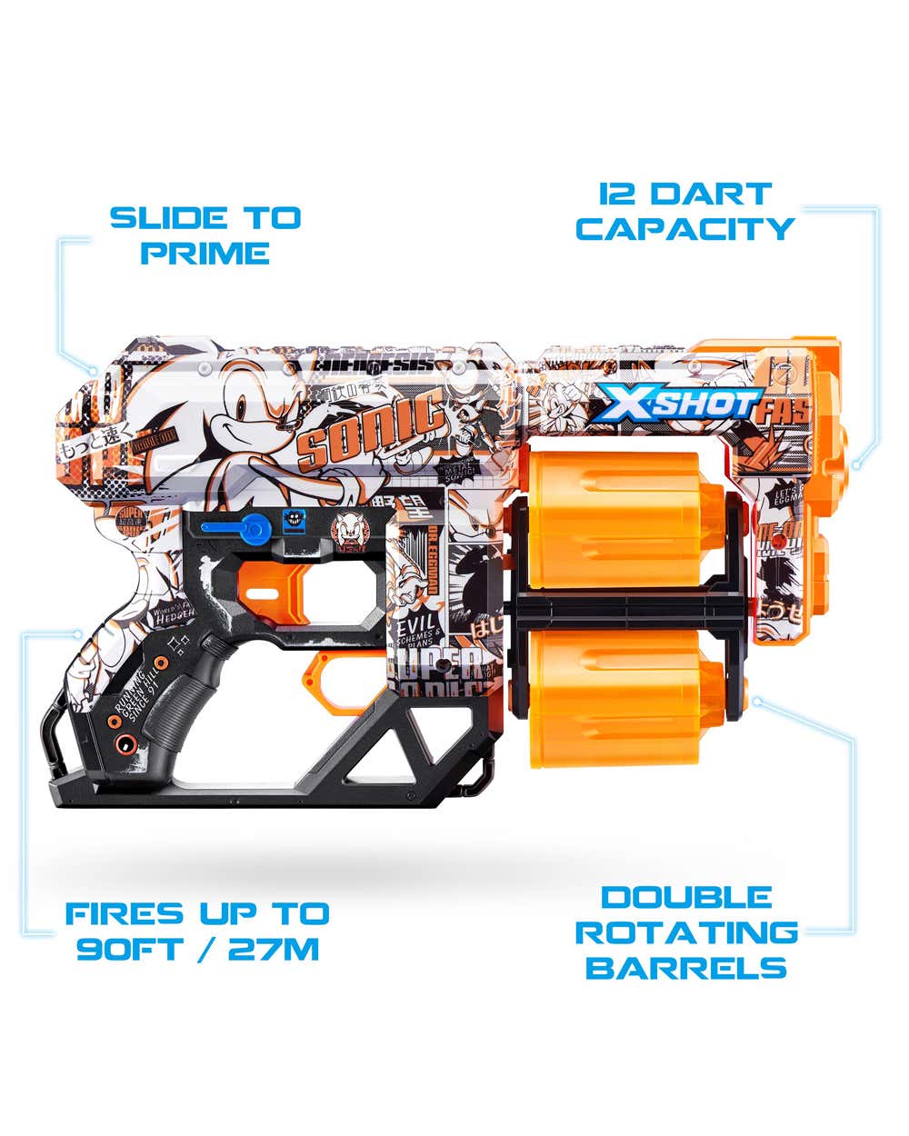 زورو إكس-شوت سكينز سيريز ١ بلاستر دريد سونيك مع ١٢ سهمًا - ريترو