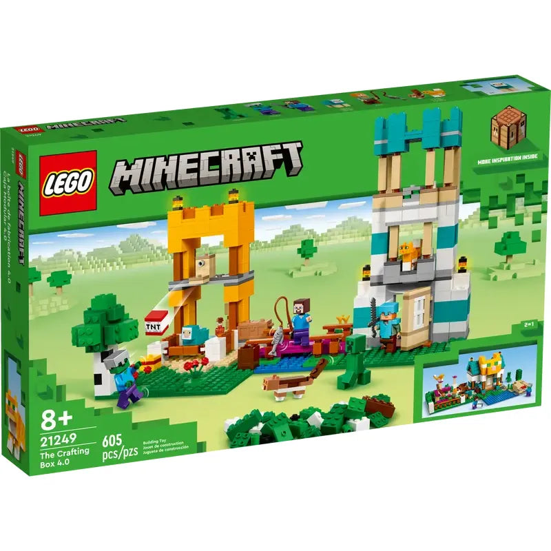 LEGO Minecraft The Crafting Box 4.0 21249 Building Toy Set, Custom-Build Playset Featuring Classic Bricks, Figures and Game Accessories, Model Guides Spark Creativity
