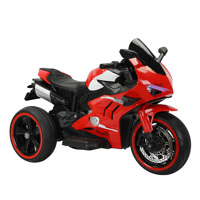12V Ride-On Electric Motorbike with Dual 550W Motors – Red