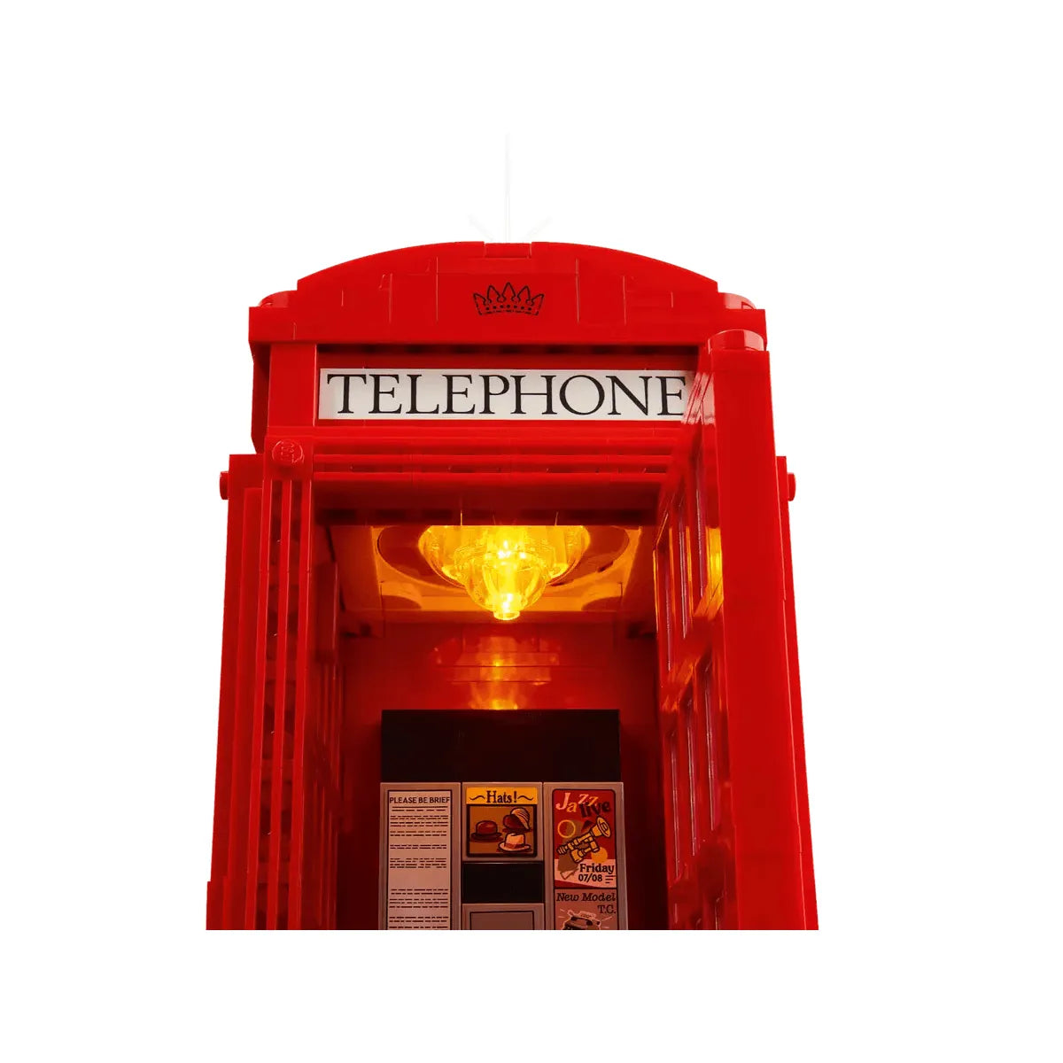 LEGO 21347 Ideas Red London Telephone Box Model , London Phone Booth and Cell Phone Holder for Build
