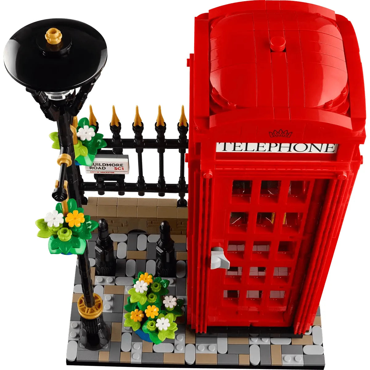 LEGO 21347 Ideas Red London Telephone Box Model , London Phone Booth and Cell Phone Holder for Build