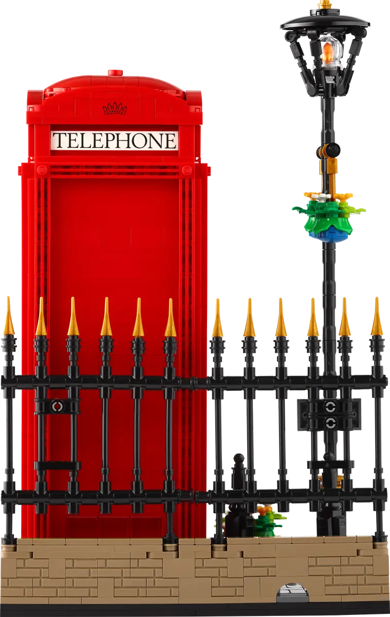 LEGO 21347 Ideas Red London Telephone Box Model , London Phone Booth and Cell Phone Holder for Build