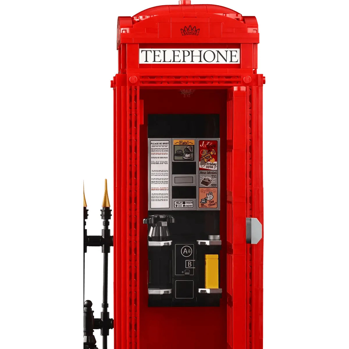 LEGO 21347 Ideas Red London Telephone Box Model , London Phone Booth and Cell Phone Holder for Build