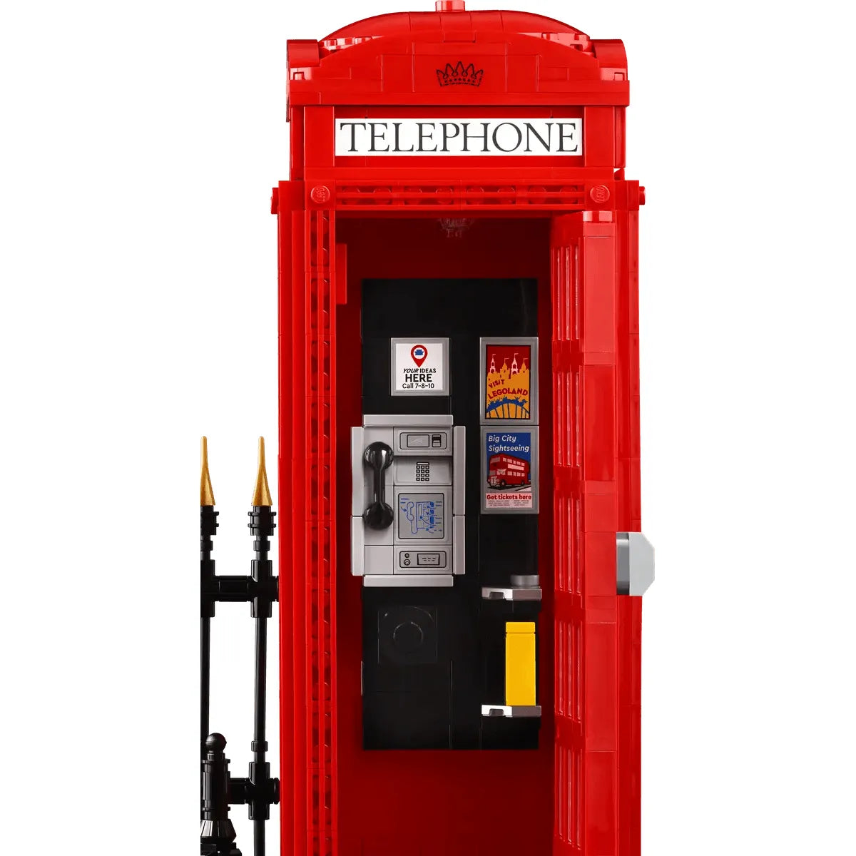 LEGO 21347 Ideas Red London Telephone Box Model , London Phone Booth and Cell Phone Holder for Build