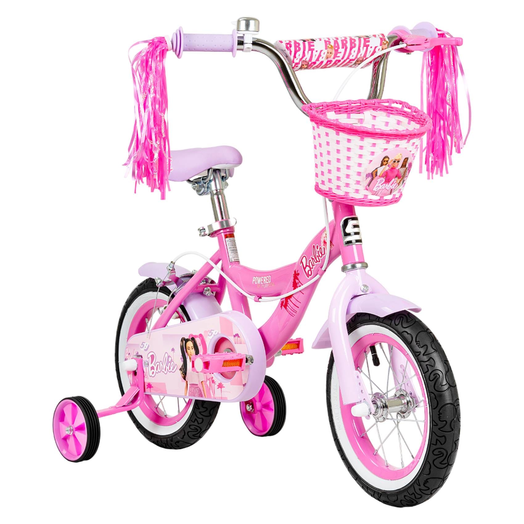 Spartan Disney Barbie Bicycle, Rear Caliper Brakes, Easy Saddle Height Adjustment, Colorful, 3 Years+, Pink - 12 Inches