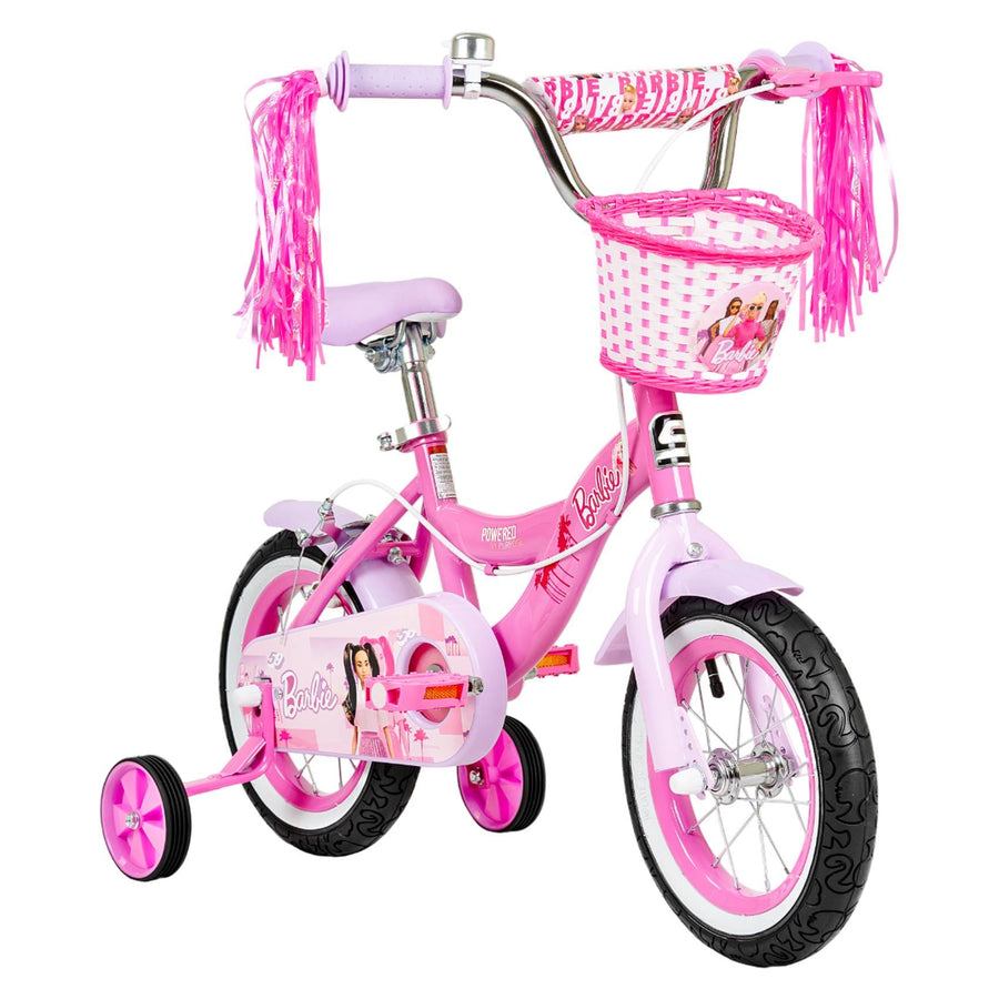 Spartan Disney Barbie Bicycle, Rear Caliper Brakes, Easy Saddle Height Adjustment, Colorful, 3 Years+, Pink - 12 Inches