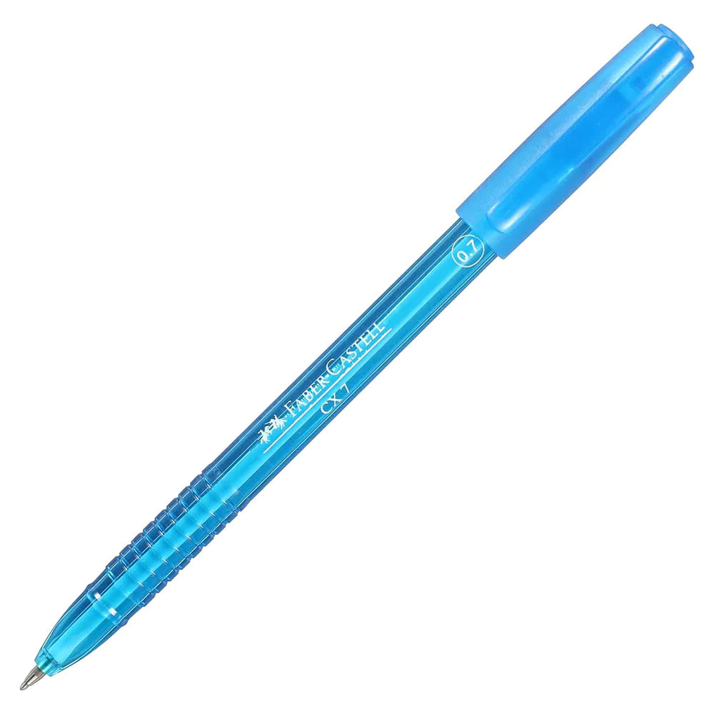 Faber-Castell CX-7 Ballpoint Pen (0.7mm, Set of 10 Pieces, Blue)