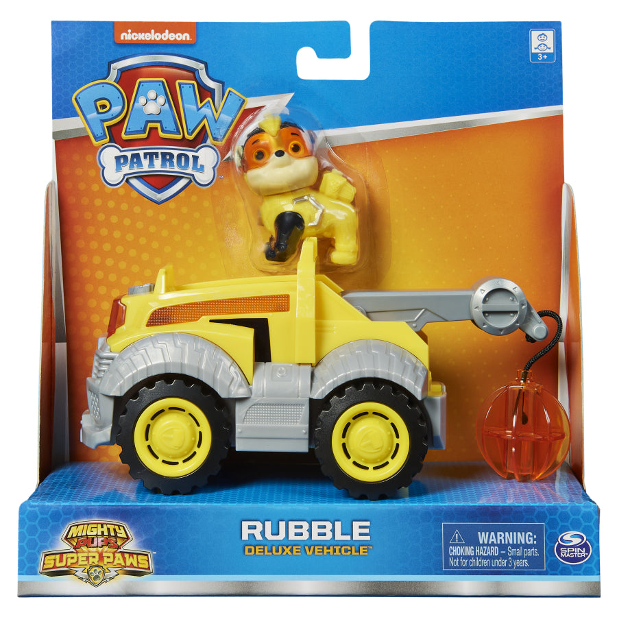 Paw Patrol Mighty Pups Super Paws -Rubble Deluxe Vehicle