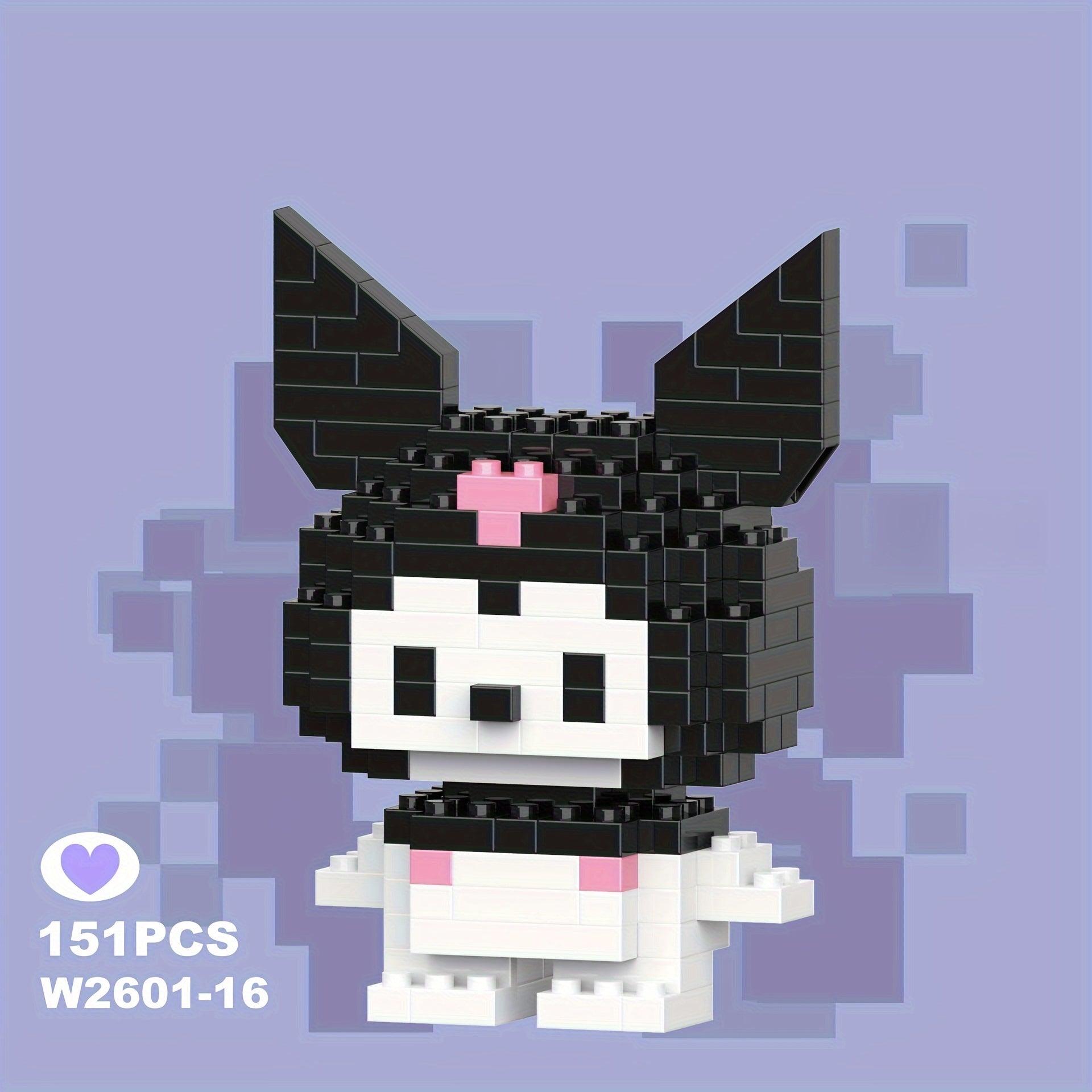 Disney Anime Princess Building Blocks W2601-16  mini Action toy Figures Blocks -Kuromi - 151 Pieces