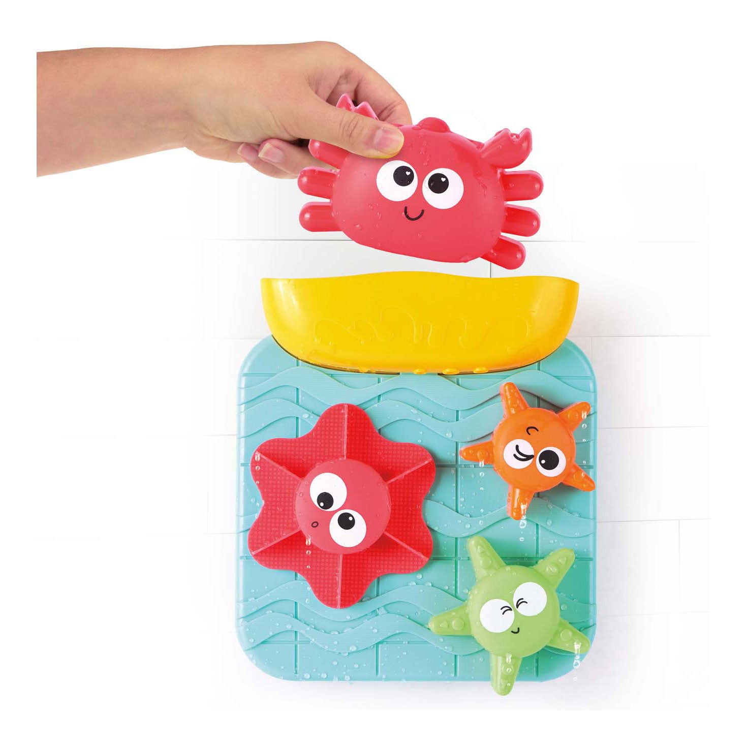 Spinning Bath Toy Set  Colorful Crab & Star Characters for Toddlers Colors May Vary