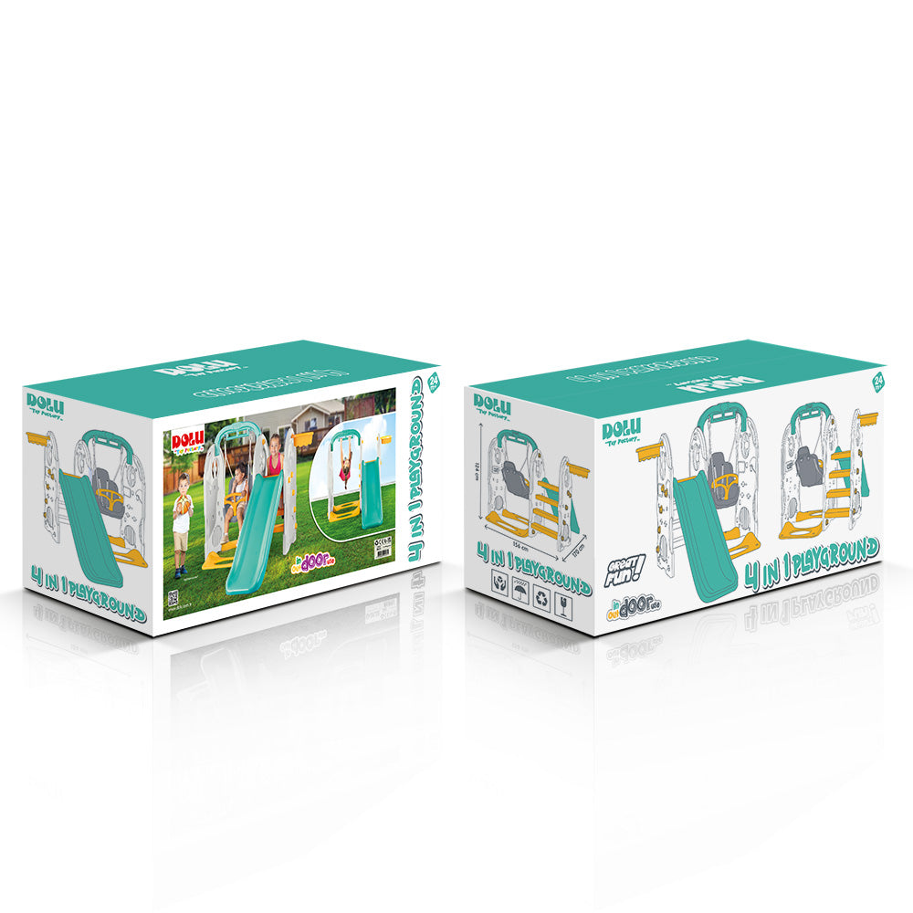 Dolu 4-in-1 Playground Slide and Swing Set